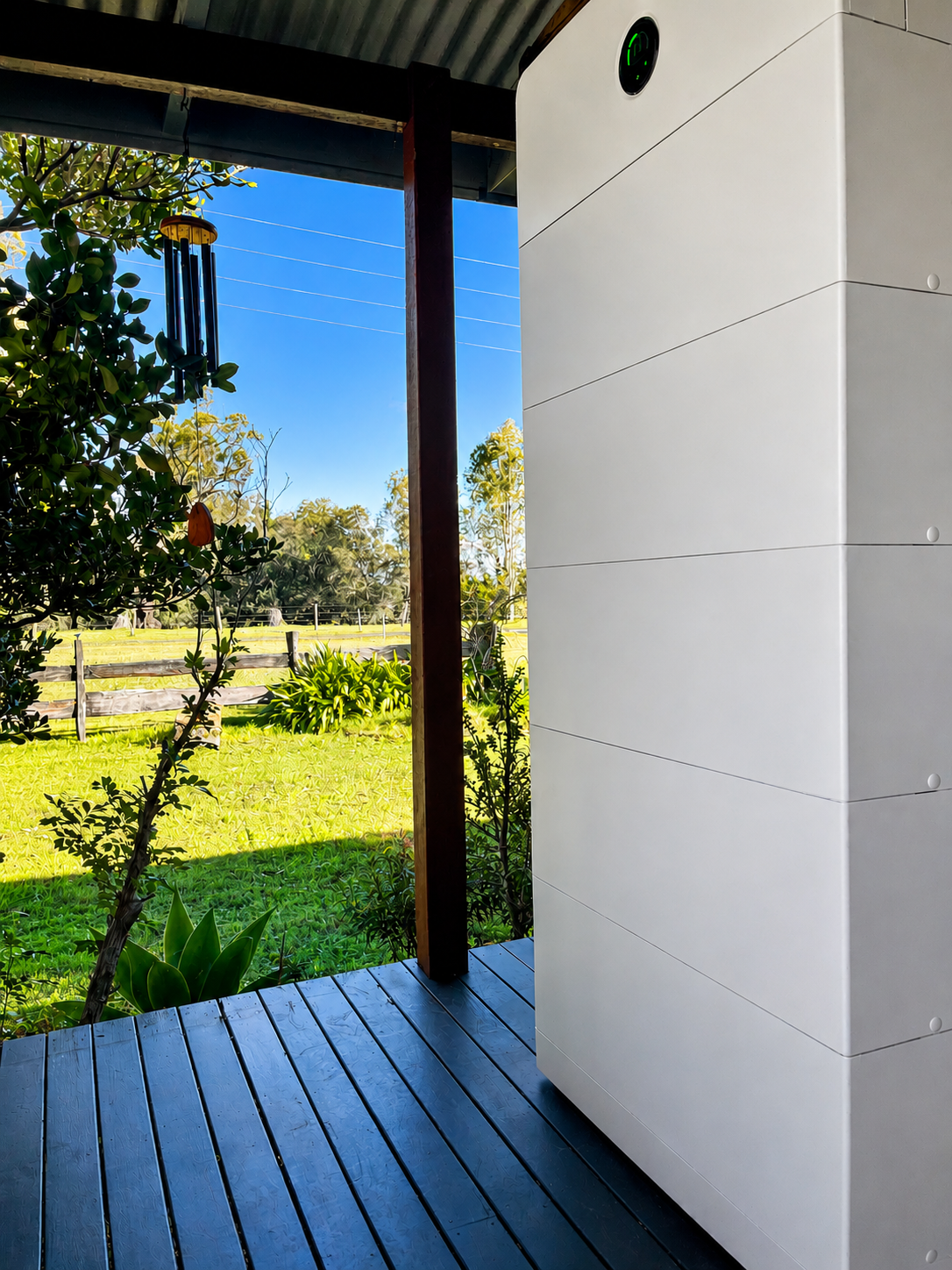GoodWe home battery installed on a Tucabia verandah